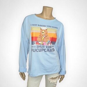 LILICLOTH I Just Baked You‎ Light Blue Sweatshirt Large
